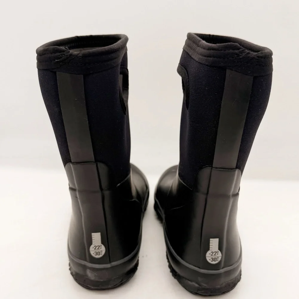 Bogs Kids Classic Seamless Waterproof Insulated Black Rain Snow Boot SIze 4